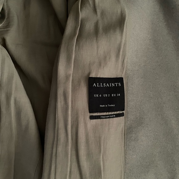 Grey AllSaints Wool coat - Picture 3 of 4